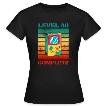 40 Geburtstag. T-Shirt für 40. Game. Level 40. - Frauen T-Shirt - Schwarz - Vorne - AI Model Female 172 dark (172cm)