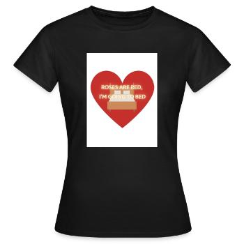 Bett Gedicht - Frauen T-Shirt - Schwarz - Vorne - AI Model Female 172 dark (172cm)