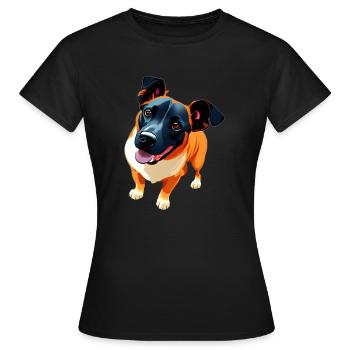 Schäfer Welpe Mischling Hund super süß - Frauen T-Shirt - Schwarz - Vorne - AI Model Female 172 dark (172cm)