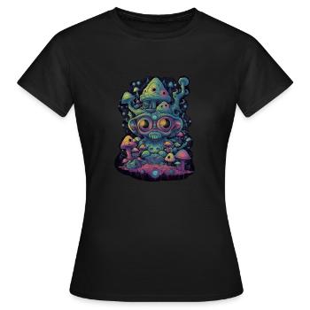 Trippy Alien - T-shirt Femme - noir - Devant - AI Model Female 172 dark (172cm)