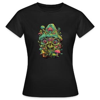Trippy Skull - Women's T-Shirt - black - Front - AI Model Female 172 dark (172cm)
