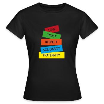 humanitarian values - T-shirt Femme - noir - Devant - AI Model Female 172 dark (172cm)