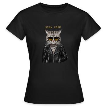 bleib locker - Frauen T-Shirt - Schwarz - Vorne - AI Model Female 172 dark (172cm)