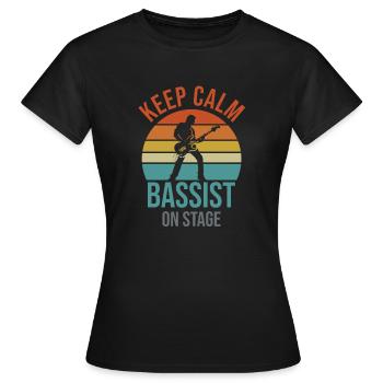 Basse Guitare Rétro Bassiste Guitariste Musicien Gig - T-shirt Femme - noir - Devant - AI Model Female 172 dark (172cm)