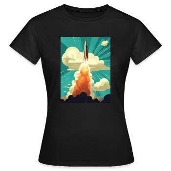 Rocket Launch Raketenstart - Women's T-Shirt - black - Front - AI Model Female 172 dark (172cm)