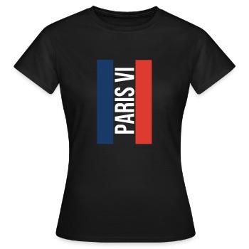 Paris VI Arrondissement du Luxembourg - T-shirt Femme - noir - Devant - AI Model Female 172 dark (172cm)