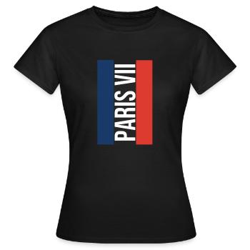 7. Souvenir de l’arrondissement de Paris - T-shirt Femme - noir - Devant - AI Model Female 172 dark (172cm)