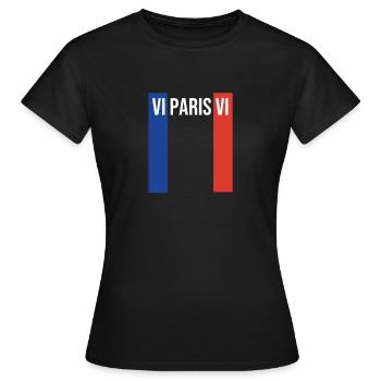 Sixième arrondissement de Paris - T-shirt Femme - noir - Devant - AI Model Female 172 dark (172cm)