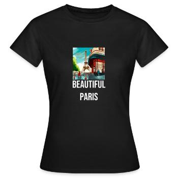 Beautiful Paris - the beautiful Paris - Women's T-Shirt - black - Front - AI Model Female 172 dark (172cm)