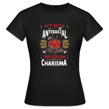 23F 0209 sw - Frauen T-Shirt - Schwarz - Vorne - AI Model Female 172 dark (172cm)