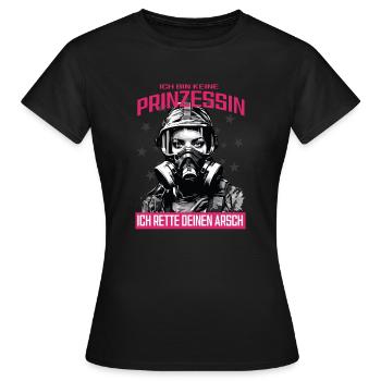 Firefighter Princess T-Shirt - Women's T-Shirt - black - Front - AI Model Female 172 dark (172cm)
