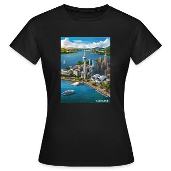 Abenteuer Auckland - Neuseeland - Frauen T-Shirt - Schwarz - Vorne - AI Model Female 172 dark (172cm)