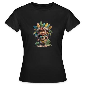 Inka garçon #lovely toons - T-shirt Femme - noir - Devant - AI Model Female 172 dark (172cm)