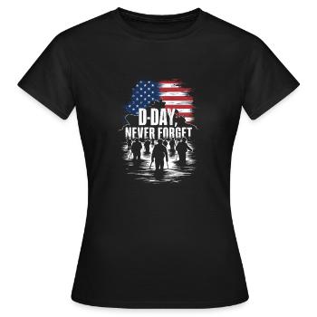 80. Jahrestag des D-Day - Niemals vergessen 6. Juni 194 - Frauen T-Shirt - Schwarz - Vorne - AI Model Female 172 dark (172cm)