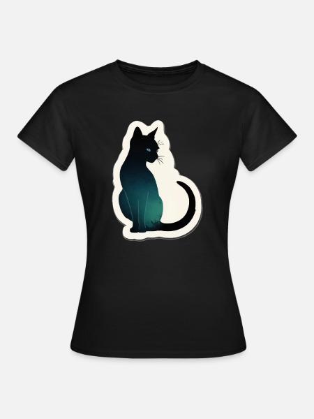 Katze Silhouette - Frauen T-Shirt - Schwarz