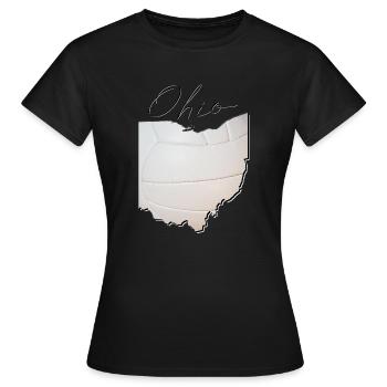 Ohio (United States) | real volleyball | Map Script - Women's T-Shirt - black - Front - AI Model Female 172 dark (172cm)