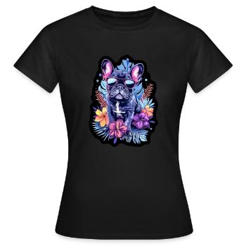 Bulldog Fan - T-shirt Femme - noir - Devant - AI Model Female 172 dark (172cm)