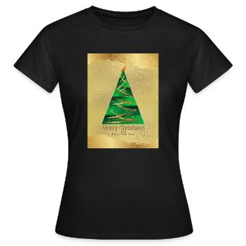 Arbre de Noël festif Salutation Noël festif - T-shirt Femme - noir - Devant - AI Model Female 172 dark (172cm)