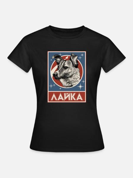Sowjetischer Weltraumhund Laika - Frauen T-Shirt - Schwarz