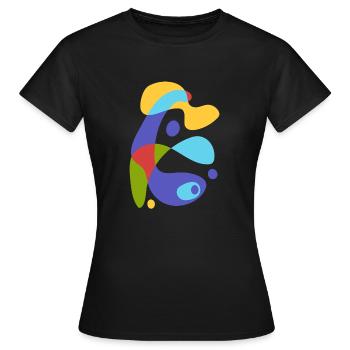 Vintage abstrakte Kreatur - Frauen T-Shirt - Schwarz - Vorne - AI Model Female 172 dark (172cm)