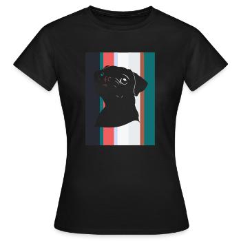 Mops Hund Fell - Frauen T-Shirt - Schwarz - Vorne - AI Model Female 172 dark (172cm)