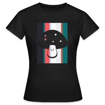 Cueillette végétarienne de champignons éponge - T-shirt Femme - noir - Devant - AI Model Female 172 dark (172cm)