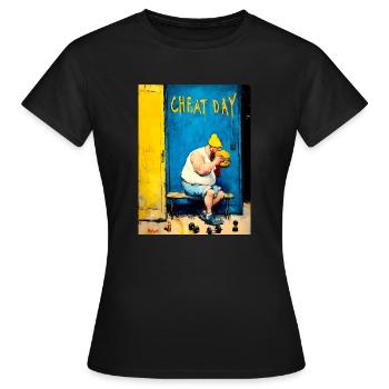 "Cheat Day" by van Gogh - Women's T-Shirt - black - Front - AI Model Female 172 dark (172cm)