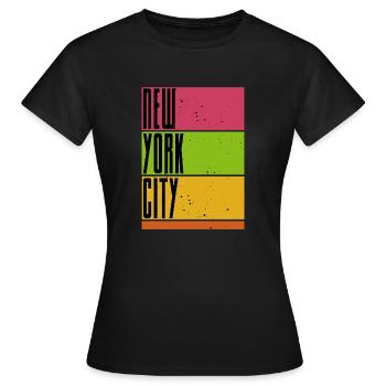 New York - New York - Grosse Pomme - T-shirt Femme - noir - Devant - AI Model Female 172 dark (172cm)