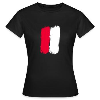 T-shirt rouge blanc blanc rouge - T-shirt Femme - noir - Devant - AI Model Female 172 dark (172cm)