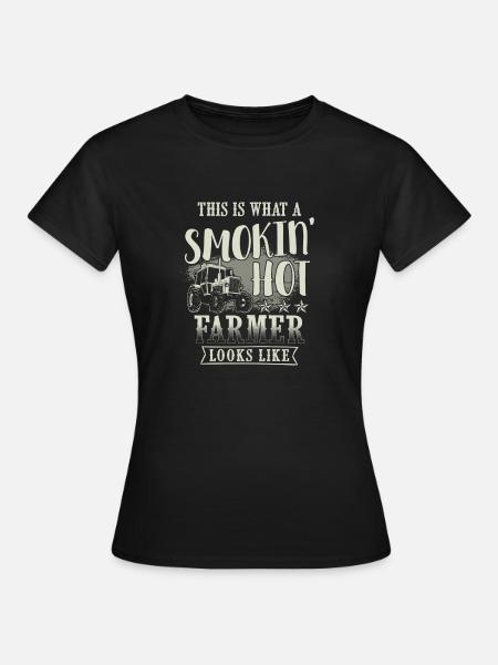 farmer smoking hot farmer - Frauen T-Shirt - Schwarz
