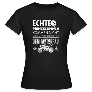Biker Frauen Motorrad Prinzessin Geschenk - Frauen T-Shirt - Schwarz - Vorne - AI Model Female 172 dark (172cm)