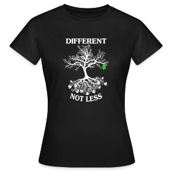 CHEMISE DE SENSIBILISATION À L’AUTISME - T-shirt Femme - noir - Devant - AI Model Female 172 dark (172cm)