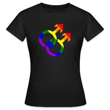 Schwul - Frauen T-Shirt - Schwarz - Vorne - AI Model Female 172 dark (172cm)