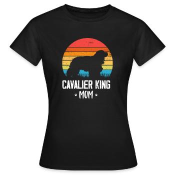 Cavalier King Charles Spaniel Geschenk - Frauen T-Shirt - Schwarz - Vorne - AI Model Female 172 dark (172cm)