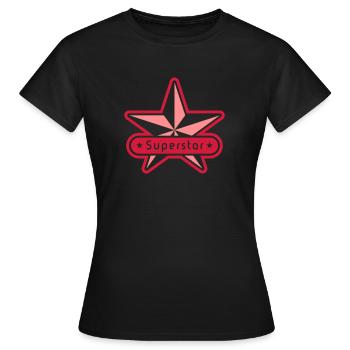 Superstar (2C) - T-shirt Femme - noir - Devant - AI Model Female 172 dark (172cm)
