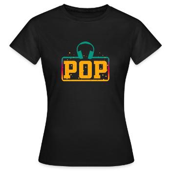 Écouteurs de musique pop - T-shirt Femme - noir - Devant - AI Model Female 172 dark (172cm)