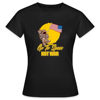 Space instead of war - Women's T-Shirt - black - Front - AI Model Female 172 dark (172cm)