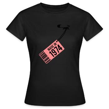 Anniversaire T-shirt 1974 - T-shirt Femme - noir - Devant - AI Model Female 172 dark (172cm)
