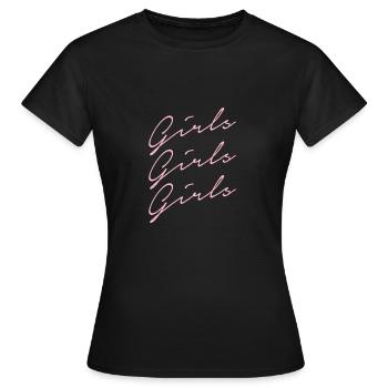 Filles filles filles - T-shirt Femme - noir - Devant - AI Model Female 172 dark (172cm)