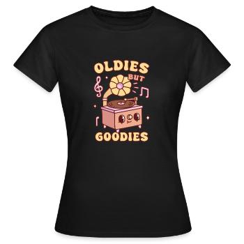 Mignon Gramophone Oldies Mais Goodies Rétro - T-shirt Femme - noir - Devant - AI Model Female 172 dark (172cm)