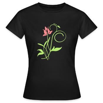 Orchidee / orchid (2c) - T-shirt Femme - noir - Devant - AI Model Female 172 dark (172cm)