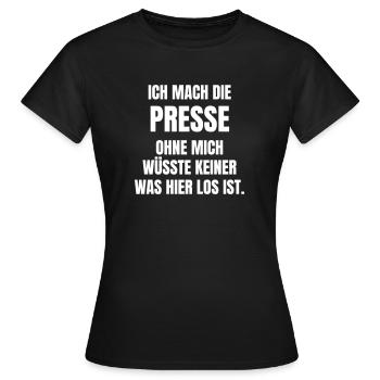 Pressearbeit im Verein - Frauen T-Shirt - Schwarz - Vorne - AI Model Female 172 dark (172cm)