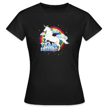 Einhorn (Team Awesome) - Frauen T-Shirt - Schwarz - Vorne - AI Model Female 172 dark (172cm)