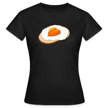 J'aime le pain d'oeuf - délicieux pain à l'oeuf - T-shirt Femme - noir - Devant - AI Model Female 172 dark (172cm)