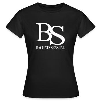 Bachata blanc sensuel - Bachata Danse shirt - T-shirt Femme - noir - Devant - AI Model Female 172 dark (172cm)