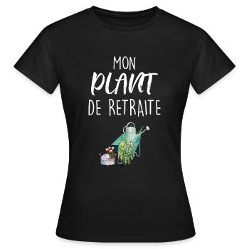Retraite Femme Jardin Cadeau Maman Mamie - T-shirt Femme - noir - Devant - AI Model Female 172 dark (172cm)