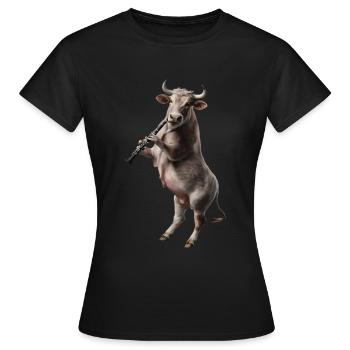 Ochse Klarinette - Frauen T-Shirt - Schwarz - Vorne - AI Model Female 172 dark (172cm)
