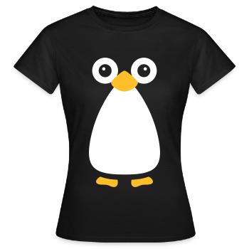 Vecteur mignon pingouin - T-shirt Femme - noir - Devant - AI Model Female 172 dark (172cm)