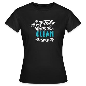 Ozean Urlaub - Frauen T-Shirt - Schwarz - Vorne - AI Model Female 172 dark (172cm)