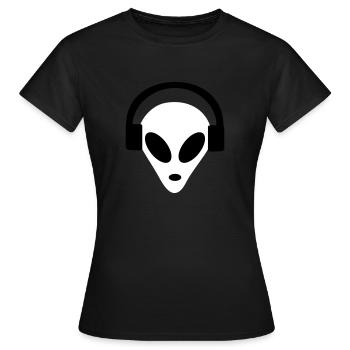 Alien Headphones - Frauen T-Shirt - Schwarz - Vorne - AI Model Female 172 dark (172cm)